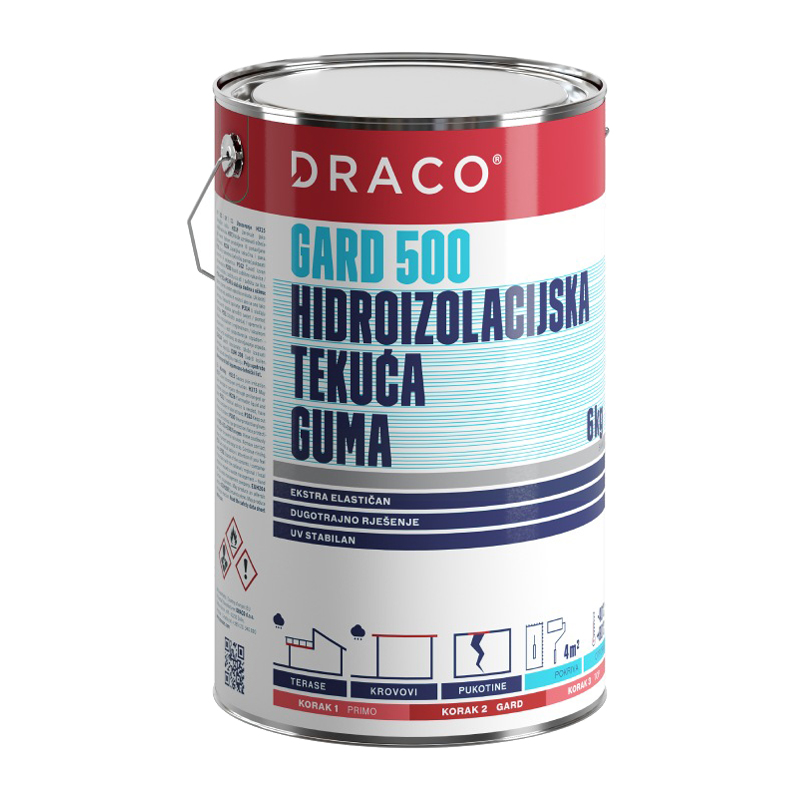 Hidroizolacijska tekuća guma 6 kg DRACO GARD 500 siva