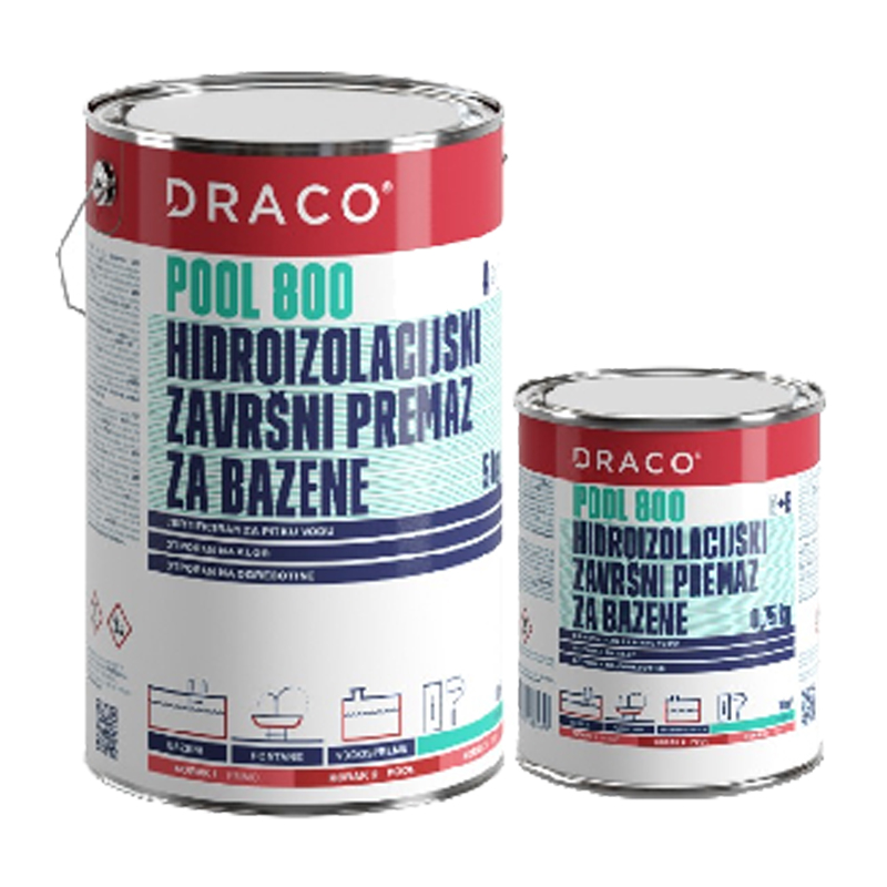 Hidroizolacijski premaz za bazene 5 + 0,75 kg DRACO POOL 800 bijeli