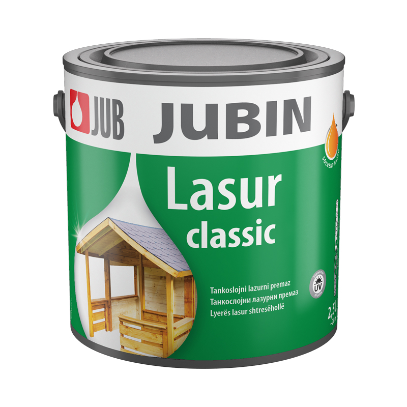 Tankoslojna boja (lazura) za drvo 2,5 L - JUBIN Lasur Classic Tik