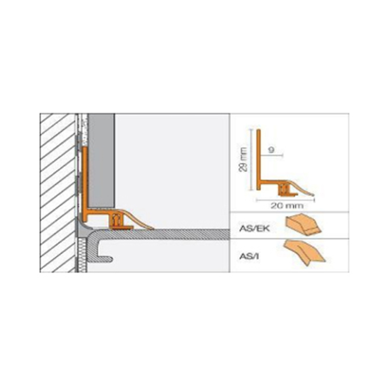 Profil za kadu 20 mm x 2,5 m - MACAN PT AS 20 bijeli