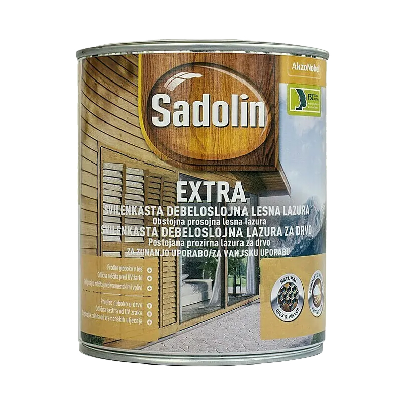 Lazura za drvo 0,75 L - Sadolin Extra Tikovina