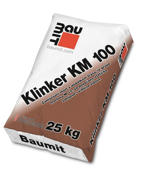 Mort za zidanje s dodatkom trasa 25 kg - BAUMIT Klinker KM 50