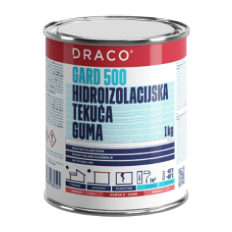 Hidroizolacijska tekuća guma 1 kg DRACO GARD 500 siva