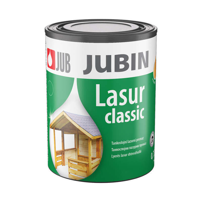 Tankoslojna boja (lazura) za drvo 0,75 L - JUBIN Lasur Classic Ebanovina
