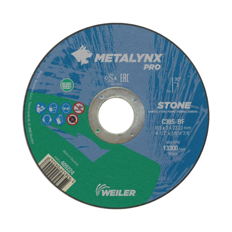 Rezna ploča za kamen 115 x 3 x 22,23 mm - WEILER Metalynx PRO C30 S-BF