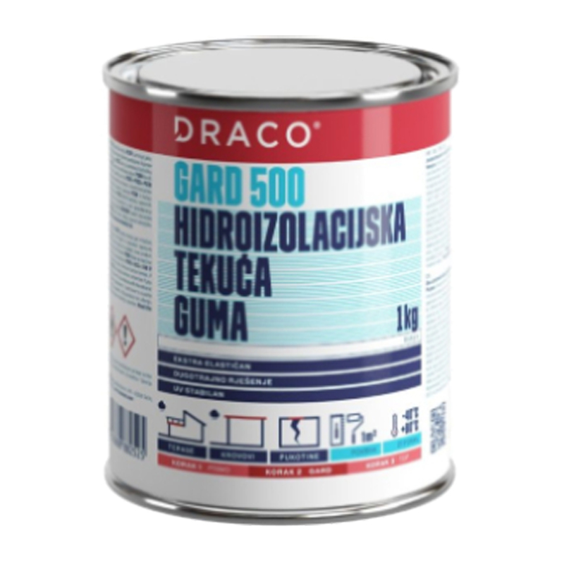 Hidroizolacijska tekuća guma 1 kg DRACO GARD 500 bijeli