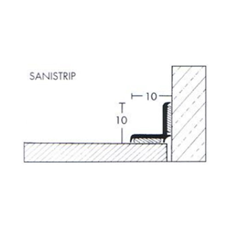 Profil za kadu 10 x 10 mm x 3,5 m - MACAN PT Sanistrip samoljepljiva PVC traka