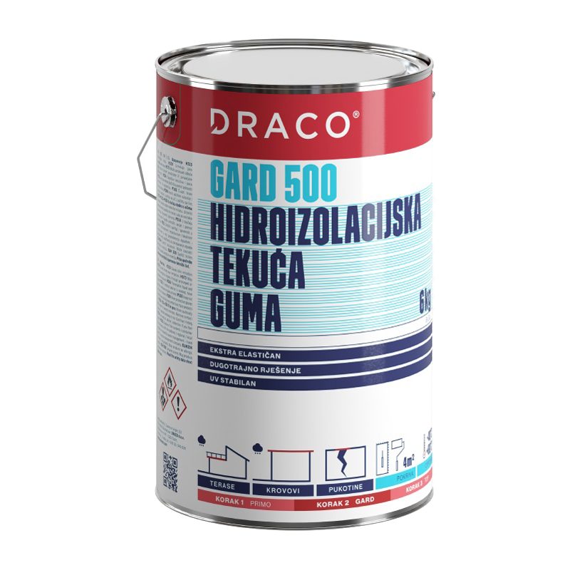 Hidroizolacijska tekuća guma 6 kg DRACO GARD 500 bijeli